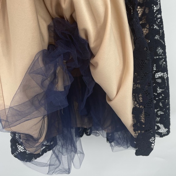 Betsy & Adam Cocktail Dress Sleeveless Formal Lace Navy Blue Dress Size 4 - Picture 7 of 9